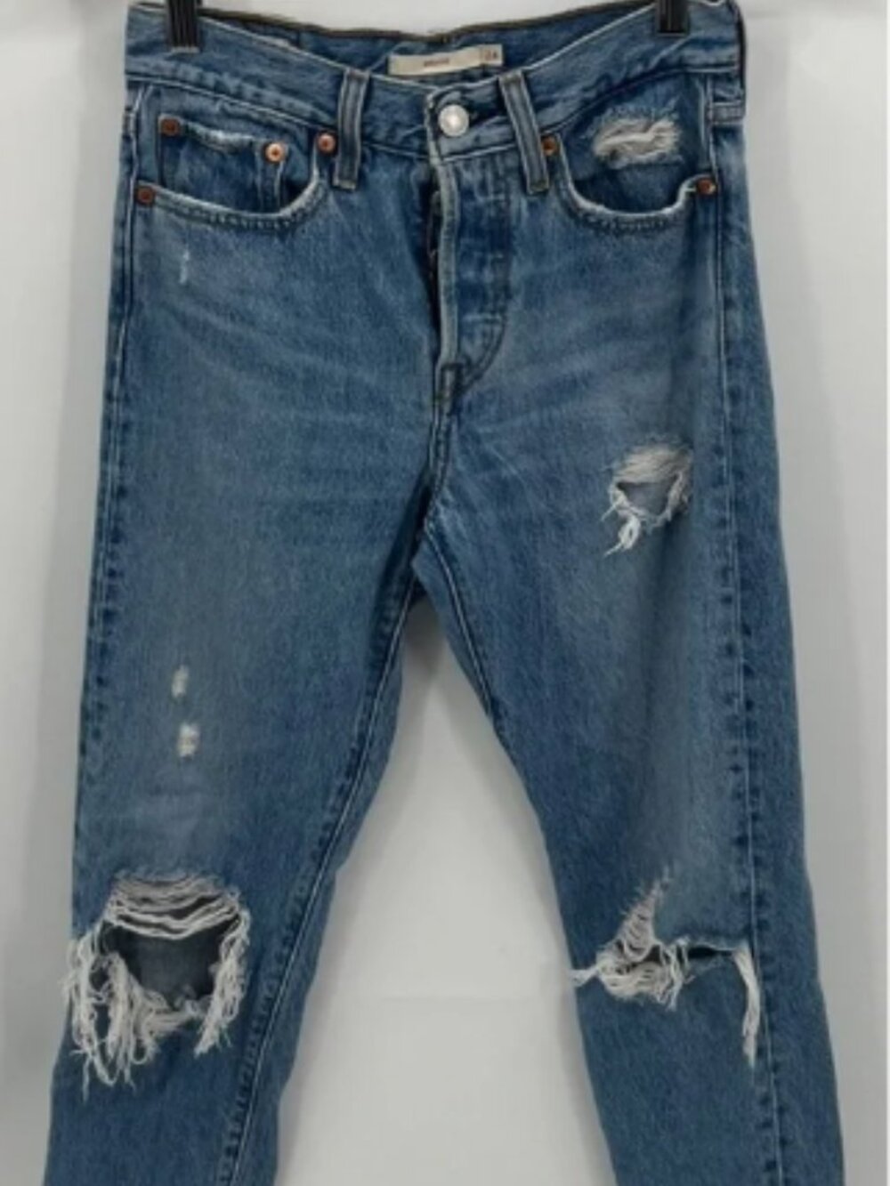 Levi’s wedgie high rise straight leg jean.